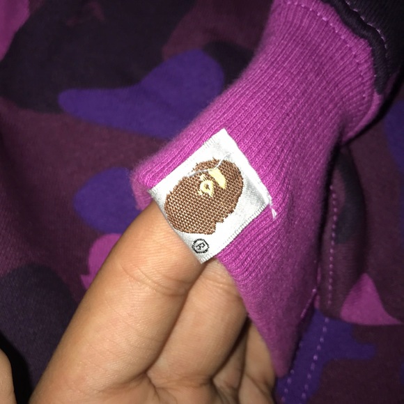 Purple Camo Bathing ape shark hoodie - Picture 4 of 8